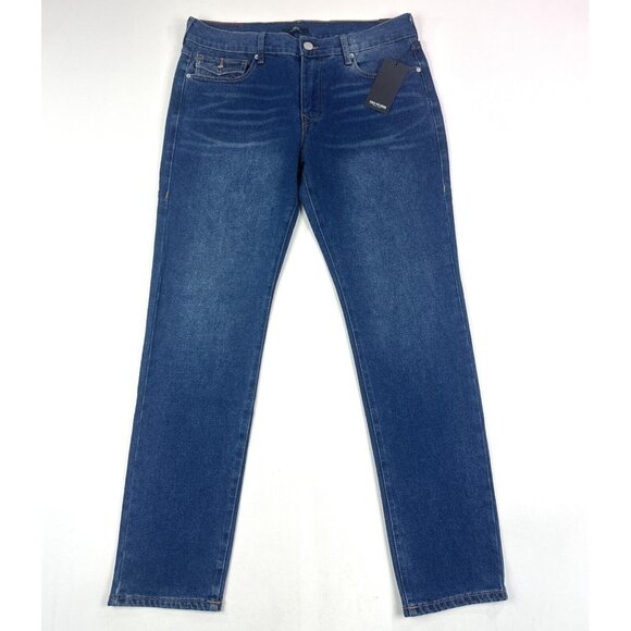 True Religion Rocco SN Flap Pocket Relaxed Skinny Mens 34 Dark Blue Jeans 700128